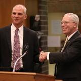 NWU President Fred Ohles and SCC President Paul Illich.